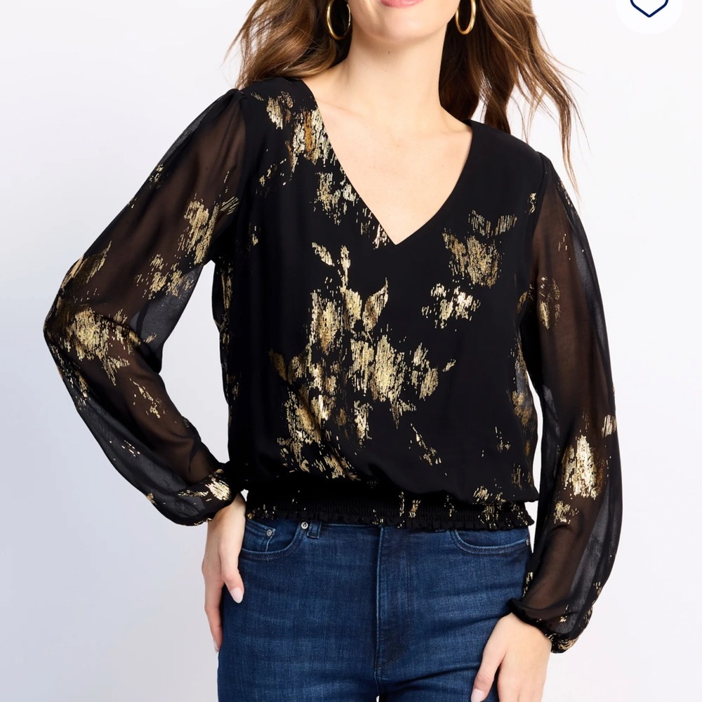 Nine Britton Gold and Brown Blouse